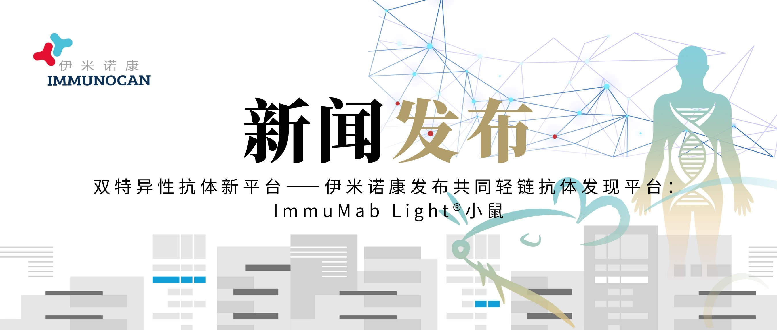 双特异性抗体新平台—伊米诺康发布共同轻链抗体发现平台：ImmuMab Light®小鼠