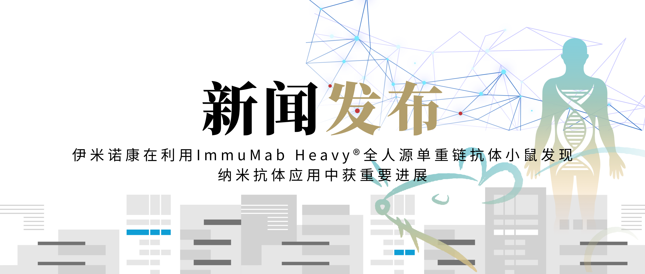 伊米诺康在利用ImmuMab Heavy®全人源单重链抗体小鼠发现纳米抗体应用中获重要进展